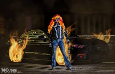 Ghost Rider with Car Print