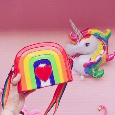 Harajuku Rainbow Heart Shoulder Bag