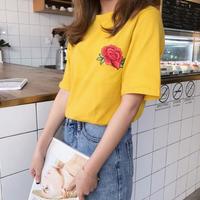 Rose Embroidered T-shirt - Thumbnail 1