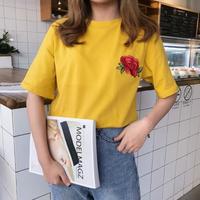 Rose Embroidered T-shirt - Thumbnail 2