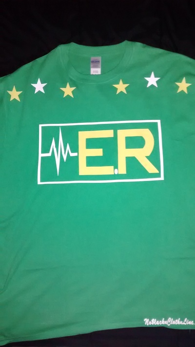 E.R (Green,LemonYellow&White) (EMT) T-shirt.