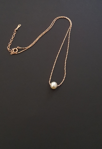 Pearl Necklace - 1 Pearl on Necklace - Wedding - Bridesmaid - Pearl Short Necklace