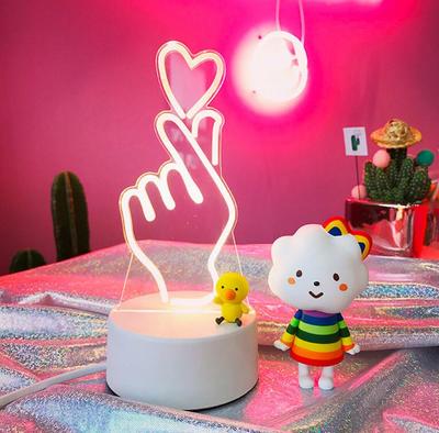 Fingers Heart LED Night Light Home Decor