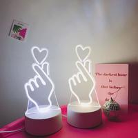 Fingers Heart LED Night Light Home Decor  - Thumbnail 3