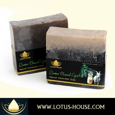 Lotus House Bamboo Charcoal & Goat Milk Natural Handmade Soap (300g) / 3 Bars