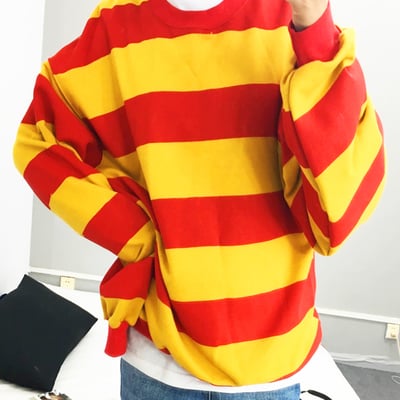 RED & YELLOW STRIPED SWEATER