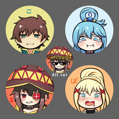 Konosuba Badges