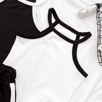 Halter Tank Top + Shorts Set (Black / White) - Thumbnail 4