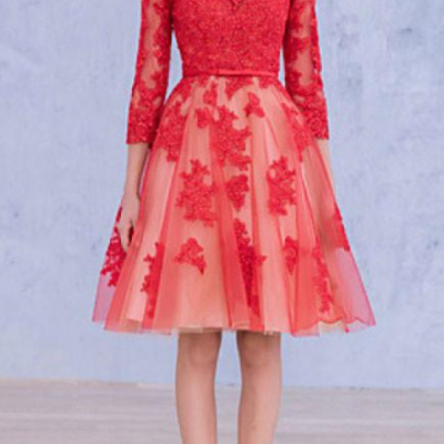 Red pretty homecoming dresses,pretty party dress,charming homecoming dress,graduation dress,homecoming dress,short prom dress d59 - Thumbnail 4