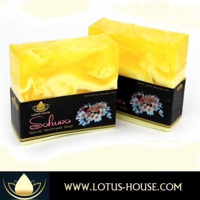 Lotus House Sakura (Cherry Blossom) Natural Handmade Soap (300g) / 3 Bars