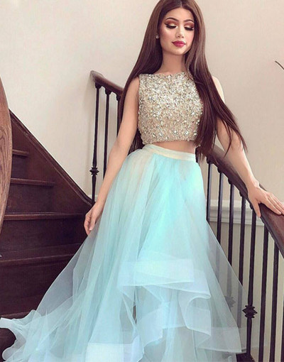 Beading Two Pieces Prom dress,sexy prom dress,Evening Dress,Charming prom dress, long prom dress,prom dresses, elegant prom dress, prom dress Z146