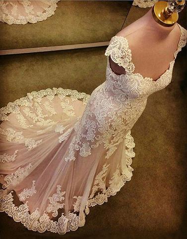 High quality meramid lace tulle long prom dress, lace evening dresses,PD171401