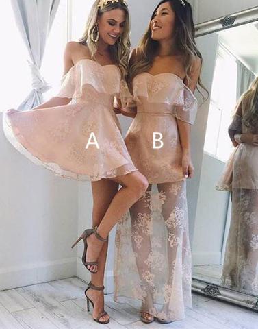 Cute A line tulle lace prom dress, cute homecoming dress,PD171408