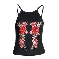 Floral Embroidered Cami Crop Top - Thumbnail 2