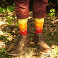 5 Pairs Multicolor Diamond Socks - Thumbnail 4