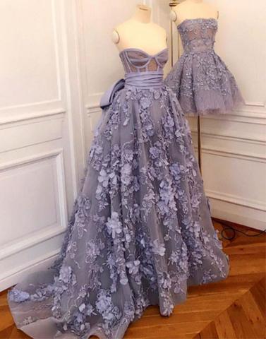 Custom made A line long prom dress, lace evenig dress,PD171809