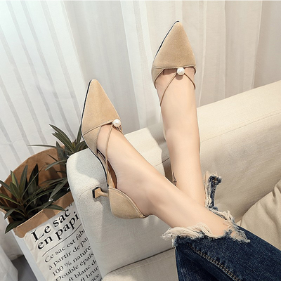 Unique Pointed Single Shoes Fine With High Heels Hollow Sandals