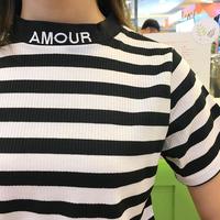 AMOUR High Neck Striped T-shirt - Thumbnail 2