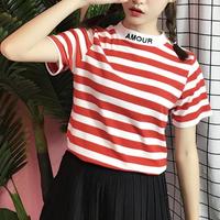 AMOUR High Neck Striped T-shirt - Thumbnail 3