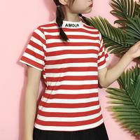 AMOUR High Neck Striped T-shirt - Thumbnail 4