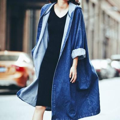 Oversize hoodie denim jacket - Thumbnail 4