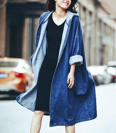 Oversize Hoodie Denim Jacket