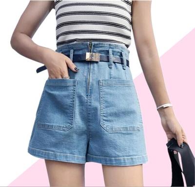 High Waist Pockets Jean Shorts