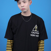 CAUTION VERY HOT TEE ( BLACK / WHITE ) - Thumbnail 3