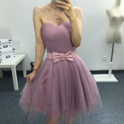 Sweetheart Neck Short Tulle Prom Dresses Above Knee Women Party Dresses