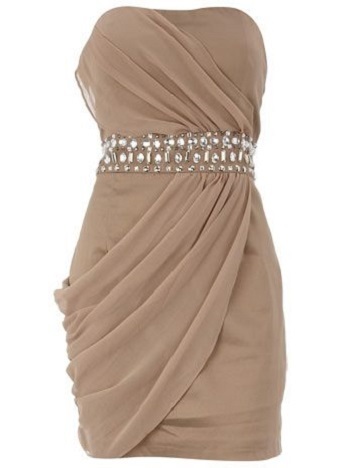 Strapless Short Chiffon Prom Dresses crystals Women Dresses