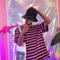 Free Ship-Pink Striped T-shirt - Thumbnail 1