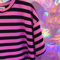 Free Ship-Pink Striped T-shirt - Thumbnail 4