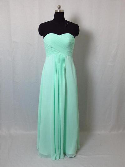 Simple Long Chiffon Prom Dresses Sweetheart Pleat Women Dresses