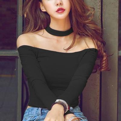 Off the shoulder long sleeve crop top - Thumbnail 5