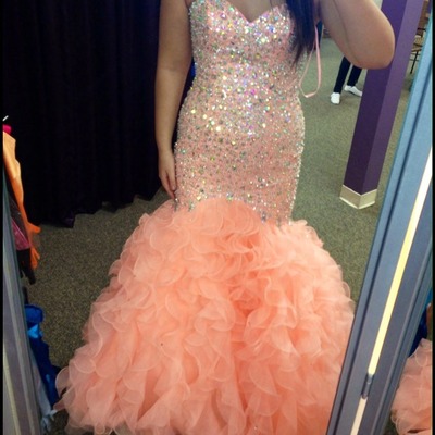 Mermaid Ruffle Organza Prom Dresses Sweetheart Neck Crystals Women Dresses