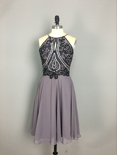 Spaghetti Straps A-line Chiffon Prom Dresses Crystals Beaded Women Party Dresses