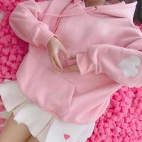 Harajuku Pastel Heart Hoodie Sweatshirt - Thumbnail 1