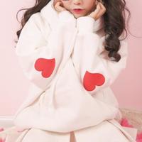 Harajuku Pastel Heart Hoodie Sweatshirt - Thumbnail 3