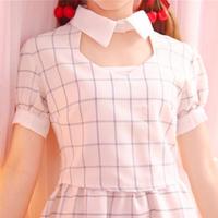 Vintage Plaid Collar Dress - Thumbnail 3