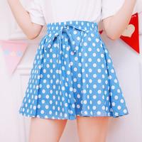 Lace up Polka Dot Skirt - Thumbnail 2