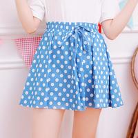 Lace up Polka Dot Skirt - Thumbnail 3