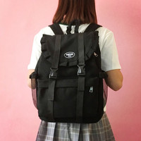 Free Shipping - Ruffle Canvas Backpack - Thumbnail 2