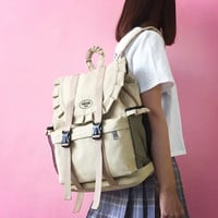 Free Shipping - Ruffle Canvas Backpack - Thumbnail 3