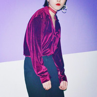 Soft Velvet Long Sleeve Shirt - Thumbnail 1