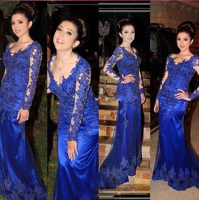 Mermaid Satin Prom Dresses Lace Floor Length Women Dresses