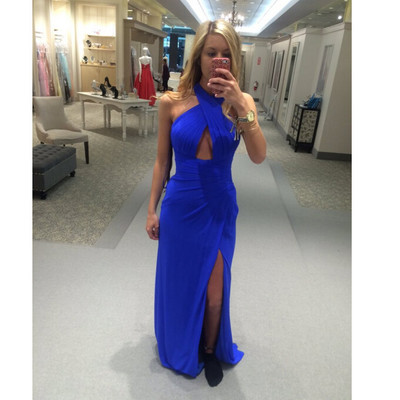 Halter Neck Long Chiffon Prom Dresses floor Length Women party Dresses