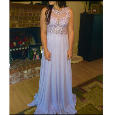 Light Purple chiffon Prom Dresses beaded Lace Women Dresses