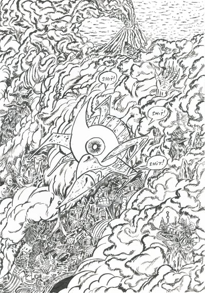 BOTTOMLESS PIT COMIC page 9 "TRIPLE SHITS"