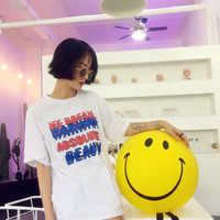 Color Block BEAUTY Double Image Printed Tee - Thumbnail 1