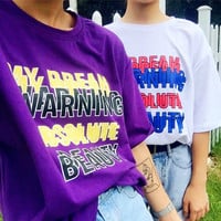 Color Block BEAUTY Double Image Printed Tee - Thumbnail 3